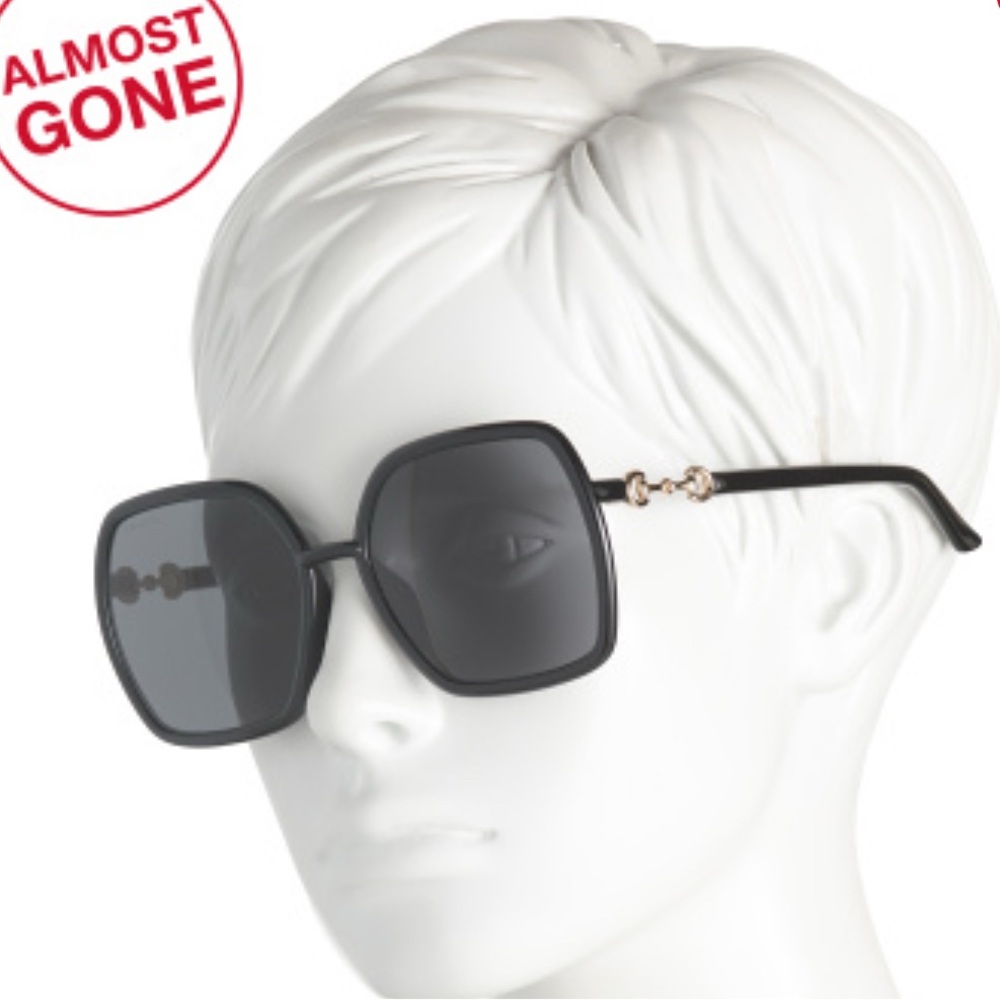 Gucci brown Square Sunglasses with Gold Accents